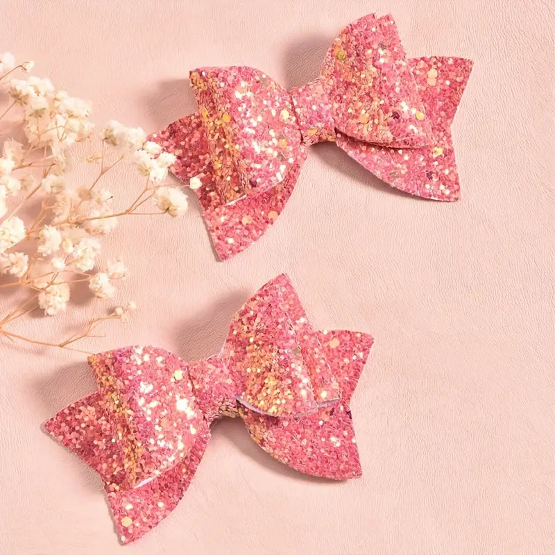 2-Pc Sequin Hair Bows