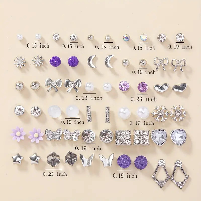 30 Pair Stud Earring Set