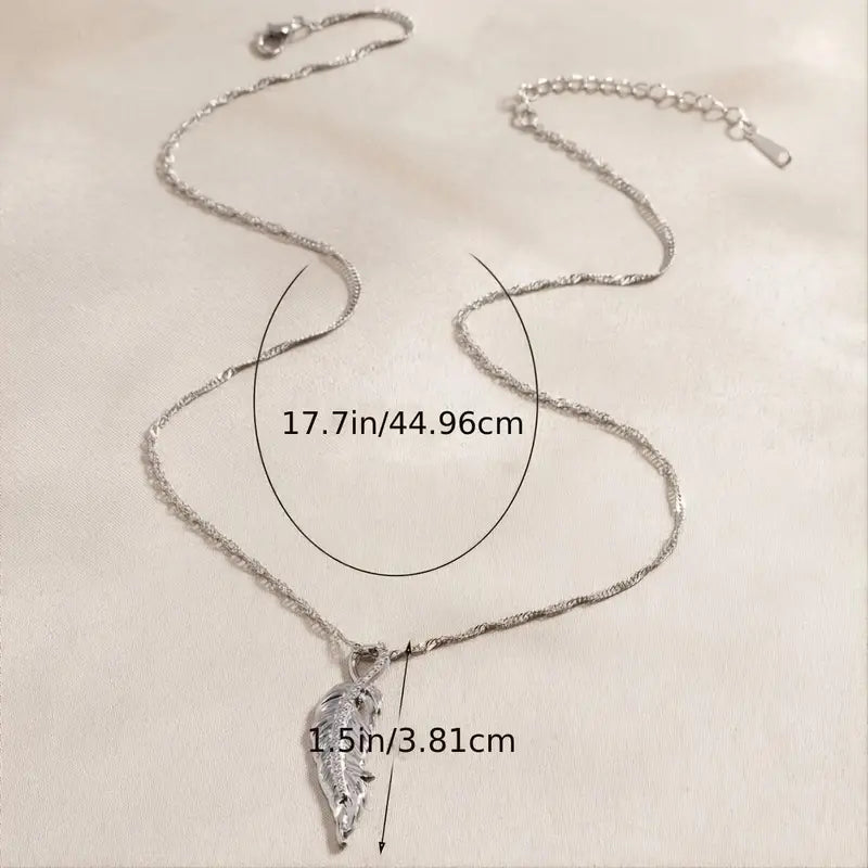 CZ Feather Necklace