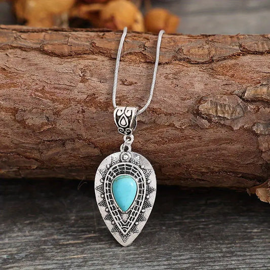 Inverted Teardrop Turquoise Necklace