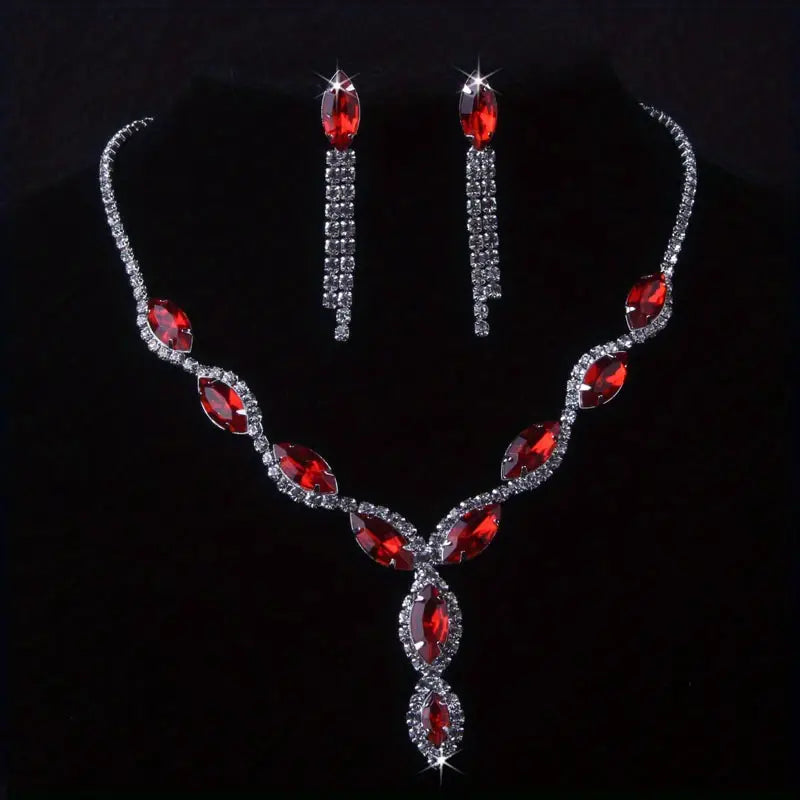 Formal Rhinestone Necklace Set