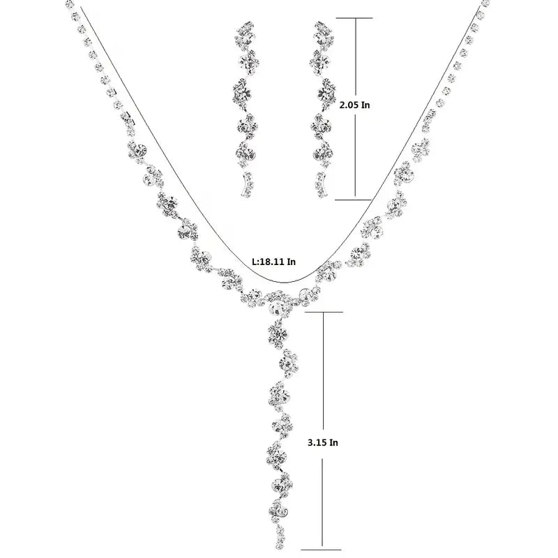 Rhinestone Drop-Y Necklace Set