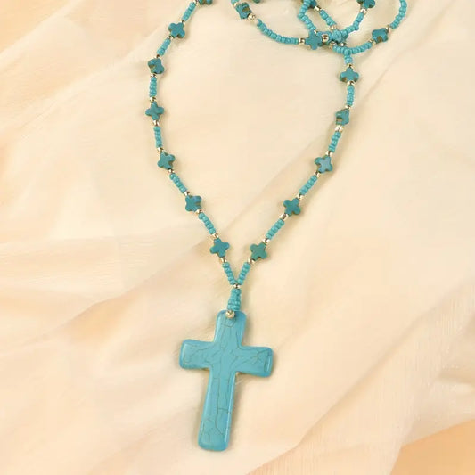 Turquoise Cross Necklace