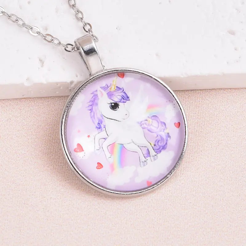 Resin Framed Unicorn Necklace