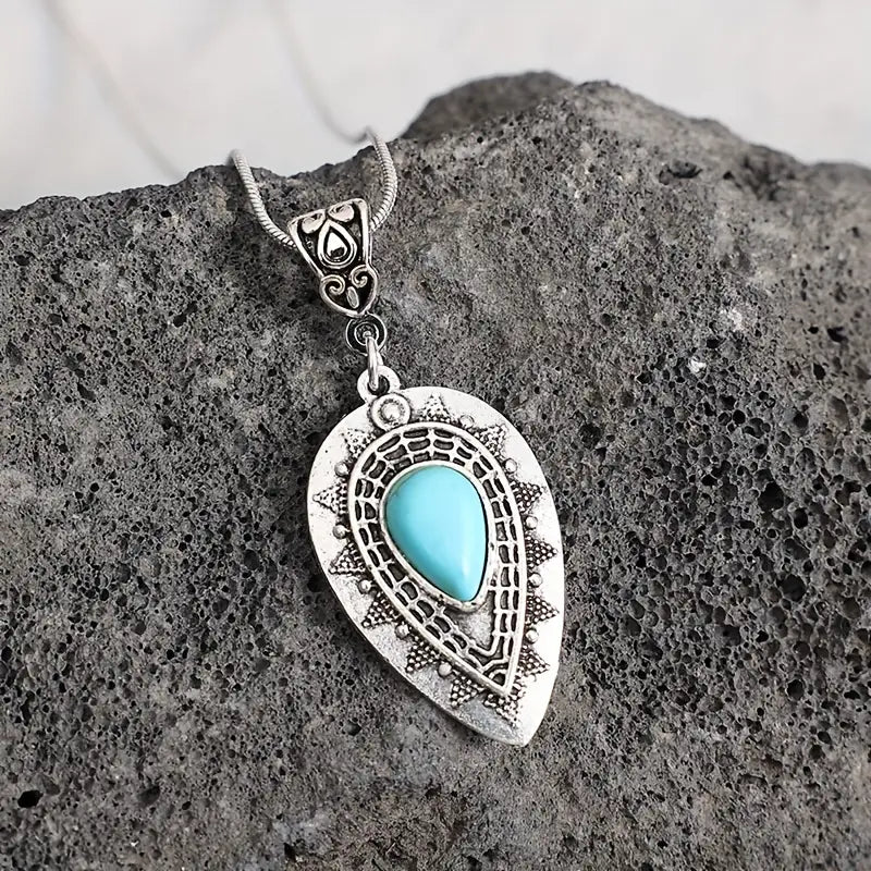 Inverted Teardrop Turquoise Necklace