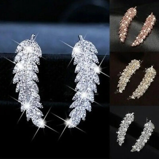 Dainty Feather Stud Earrings