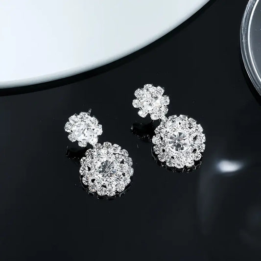 Round Cluster Dangle Earrigns