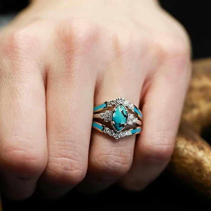 3 Pc Turquoise Ring