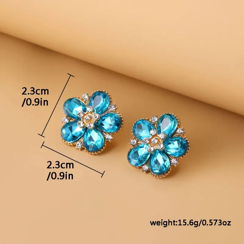 Rhinestone Plum Blossom Earring