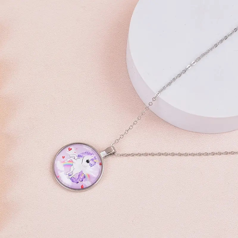 Resin Framed Unicorn Necklace