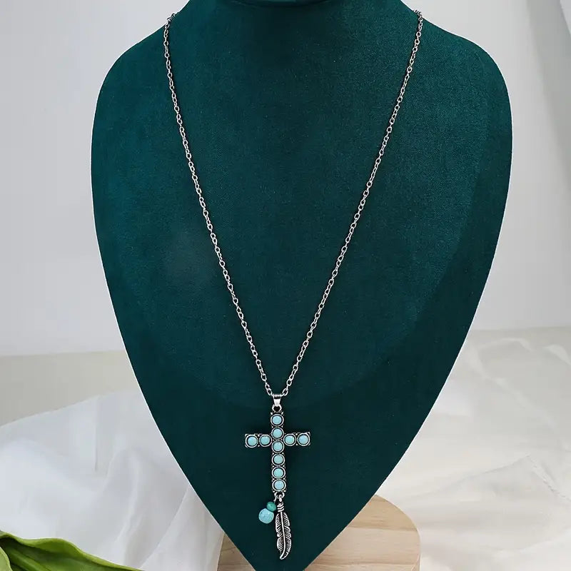 Turquoise Cross Necklace