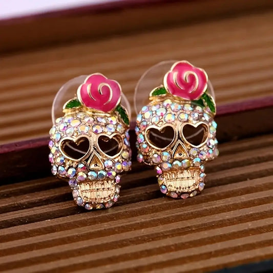 Candy Skull Stud Earrings