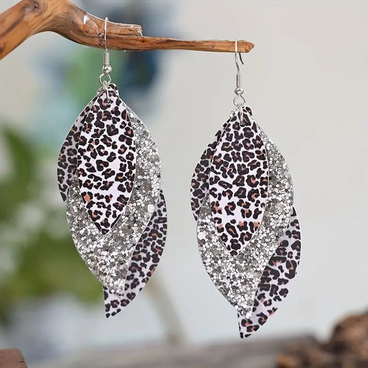 Cheetah Print Layered Earring