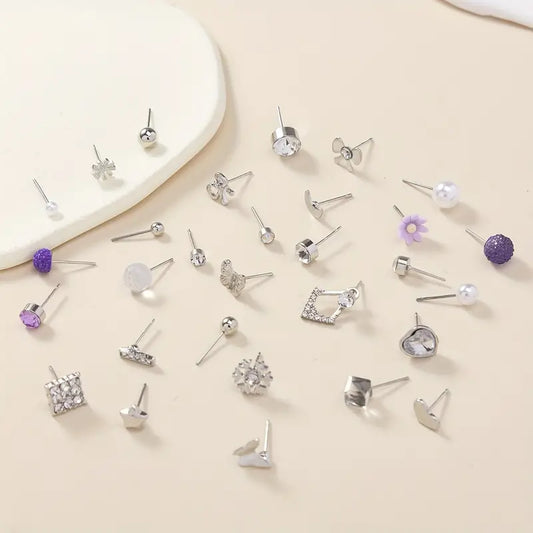 30 Pair Stud Earring Set