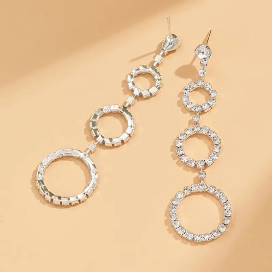 Rhinestone Circles Earrings