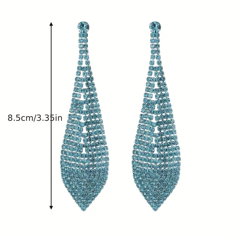 Rhinestone Curtain Earrings