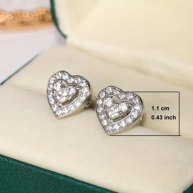 Rhinestone Heart Studs