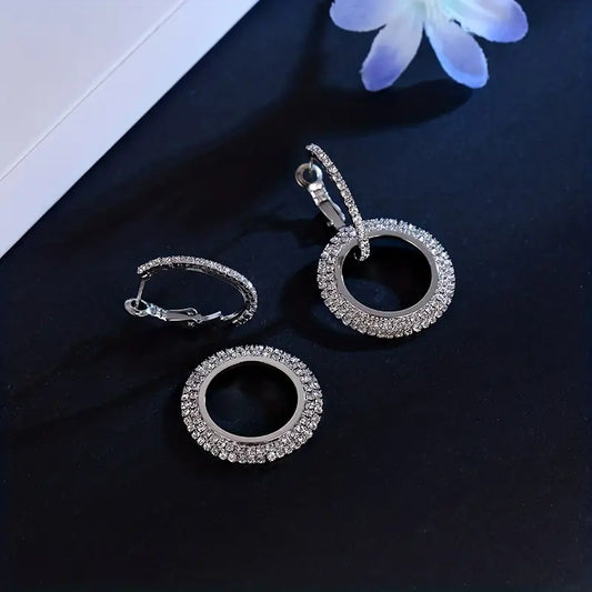 Hoop in Hoop Rhinestone Earrings