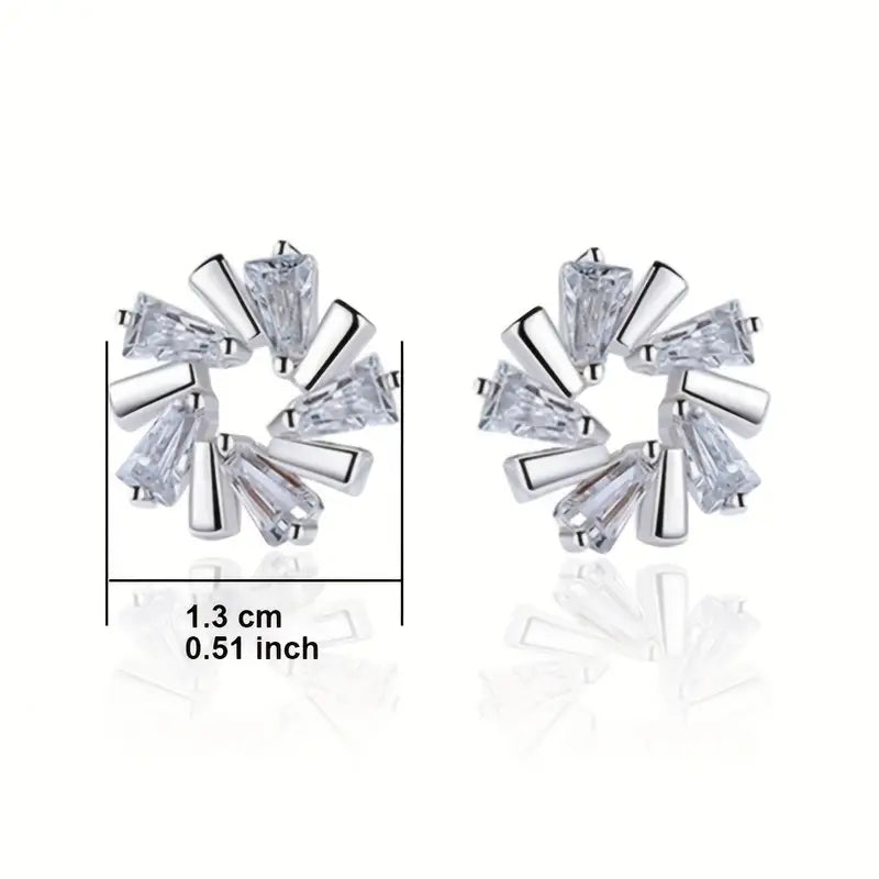 Baguette Swirl CZ Earrings