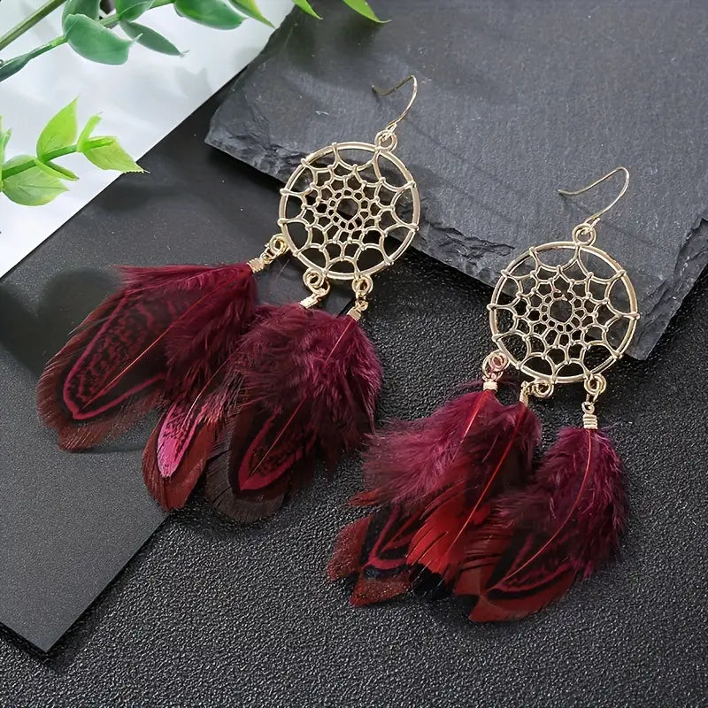 Feathered Dreamcatcher Earrings