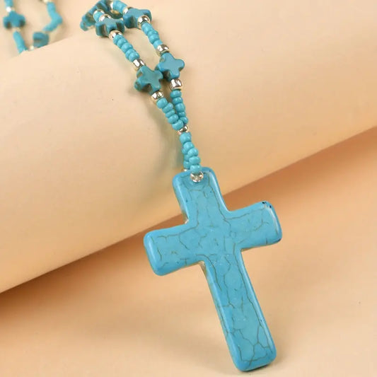 Turquoise Cross Necklace