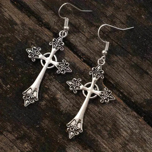 Ornate Cross Earrings