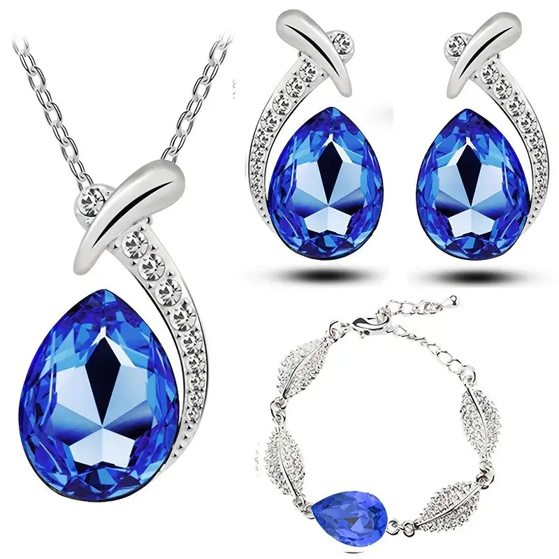 3 Pc Teardrop Pendant Set