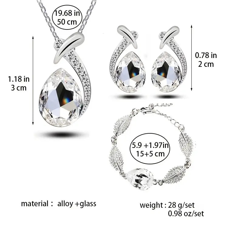 3 Pc Teardrop Pendant Set