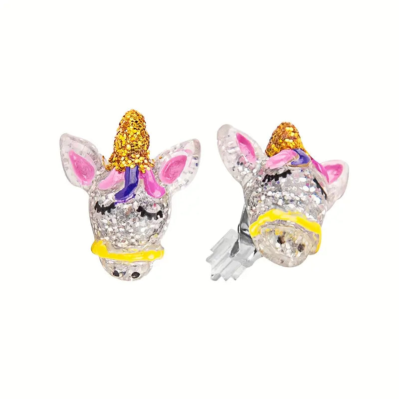 Unicorn Theme Girl's Earring Set