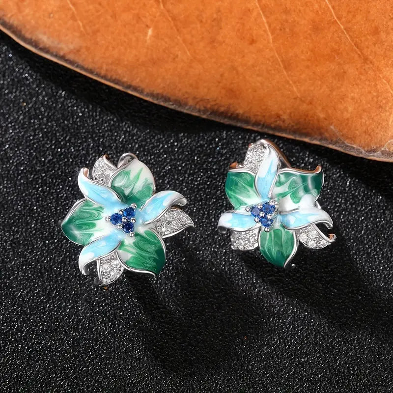 Colorful Flower Stud Earrings