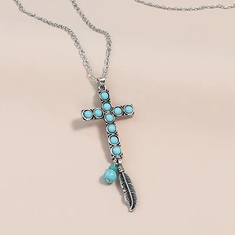 Turquoise Cross Necklace