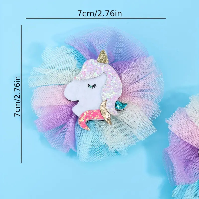 Chiffon Rainbow Unicorn Hair Clip