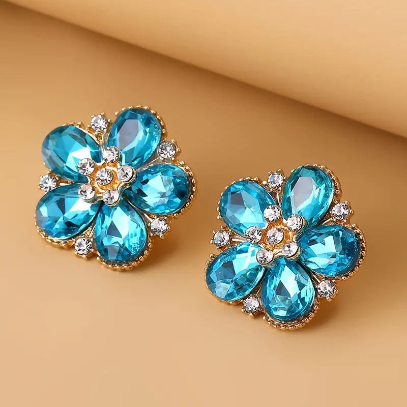 Rhinestone Plum Blossom Earring