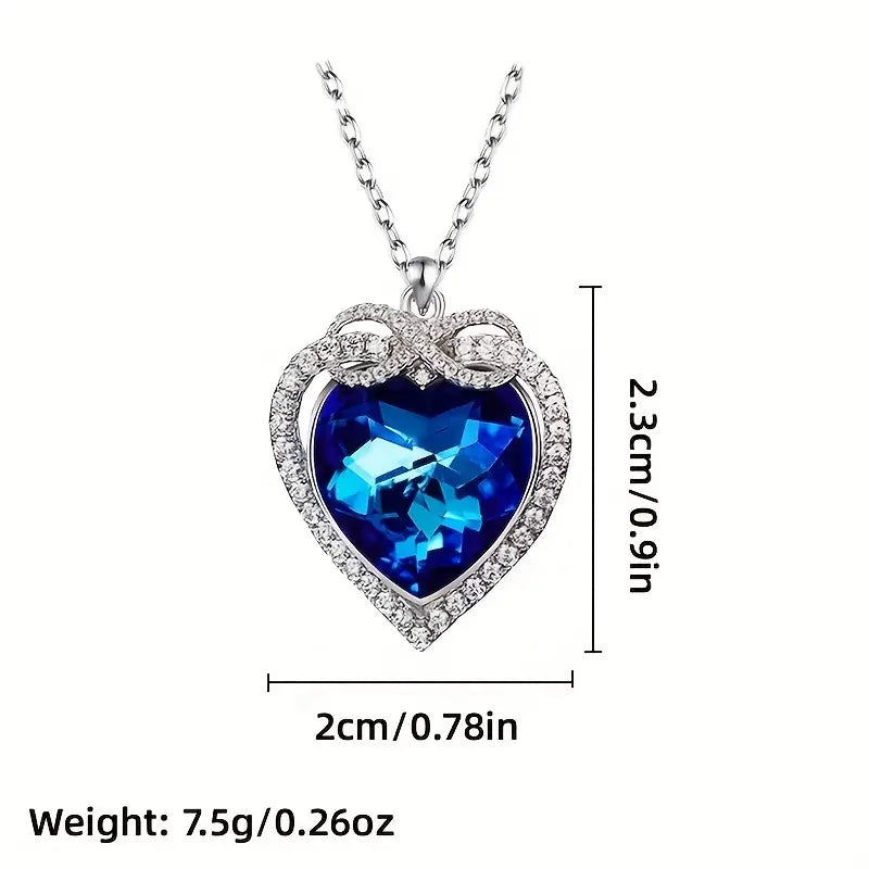 Ocean Blue Heart Necklace