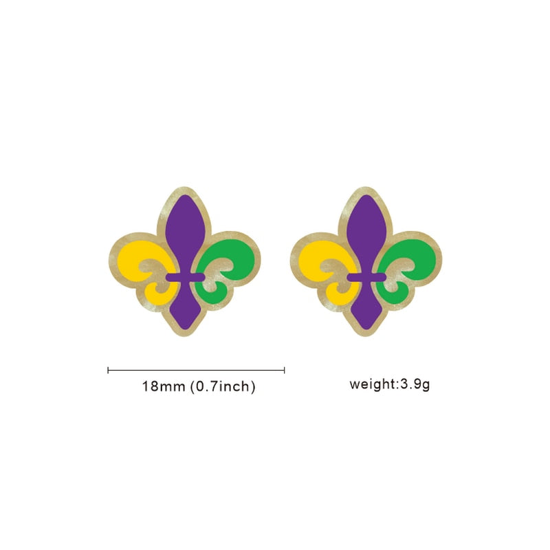 Mardi Gras Stud Earrings