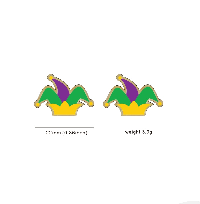 Mardi Gras Stud Earrings