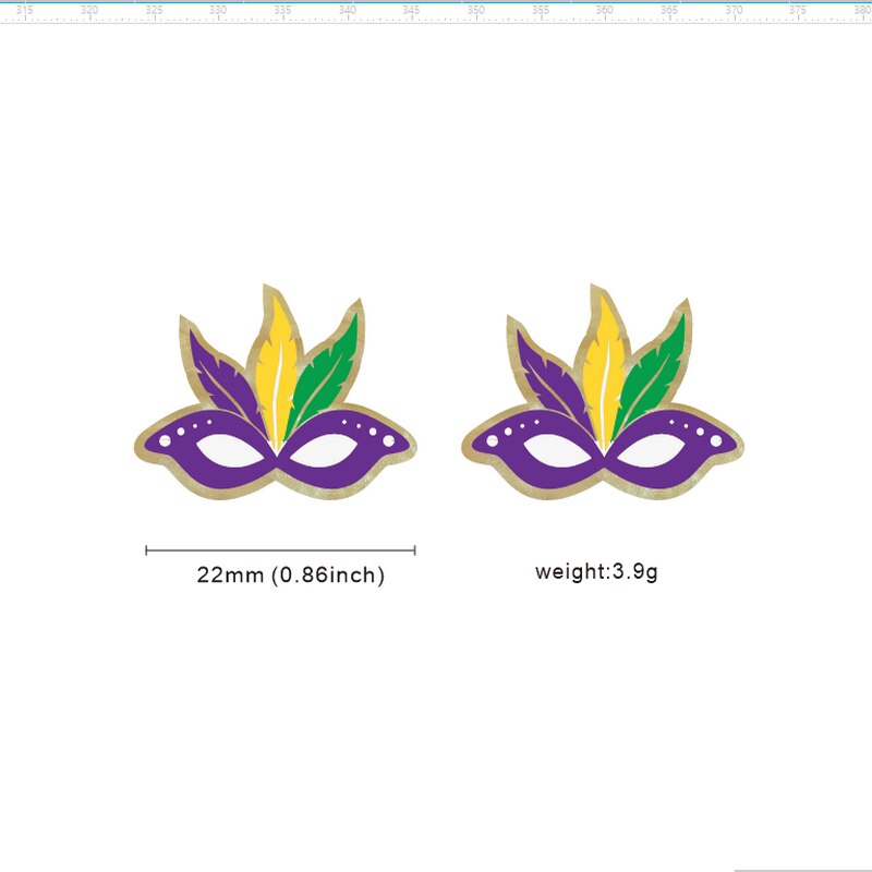 Mardi Gras Stud Earrings