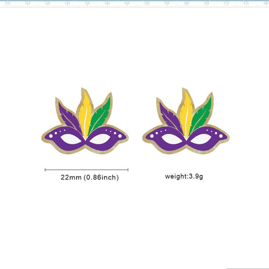 Mardi Gras Stud Earrings