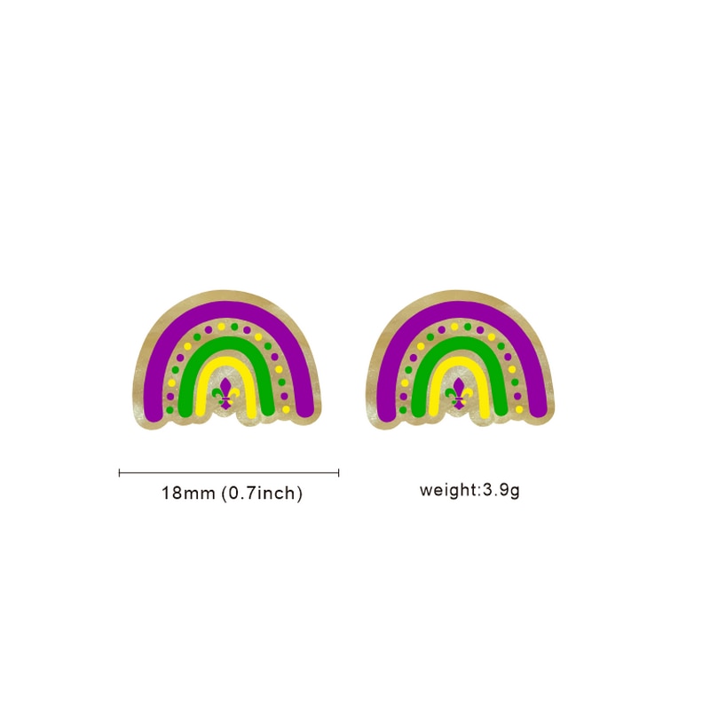 Mardi Gras Stud Earrings