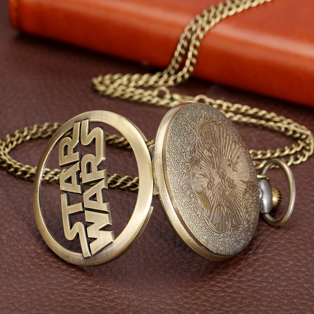 Retro Star Wars Hollow Quartz Pocket Watch