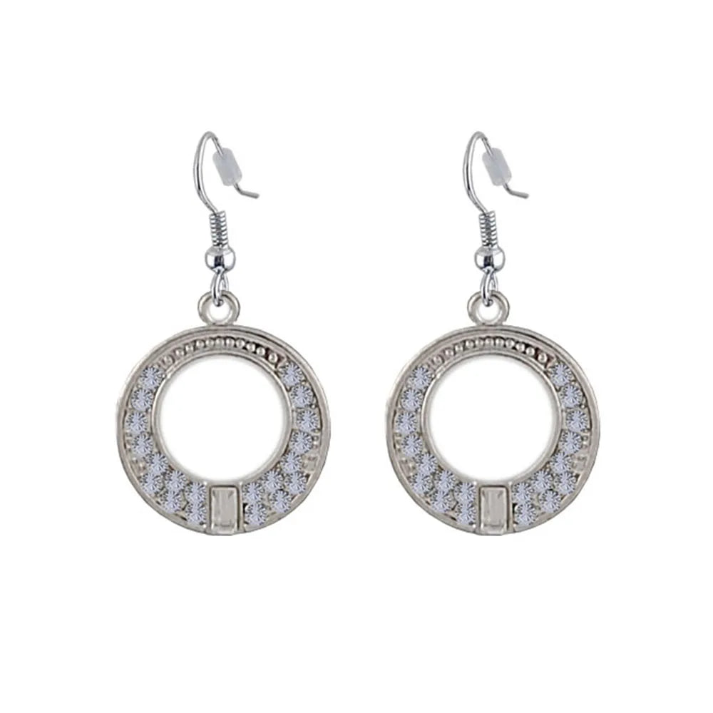 Open Circle Rhinestone Earrings