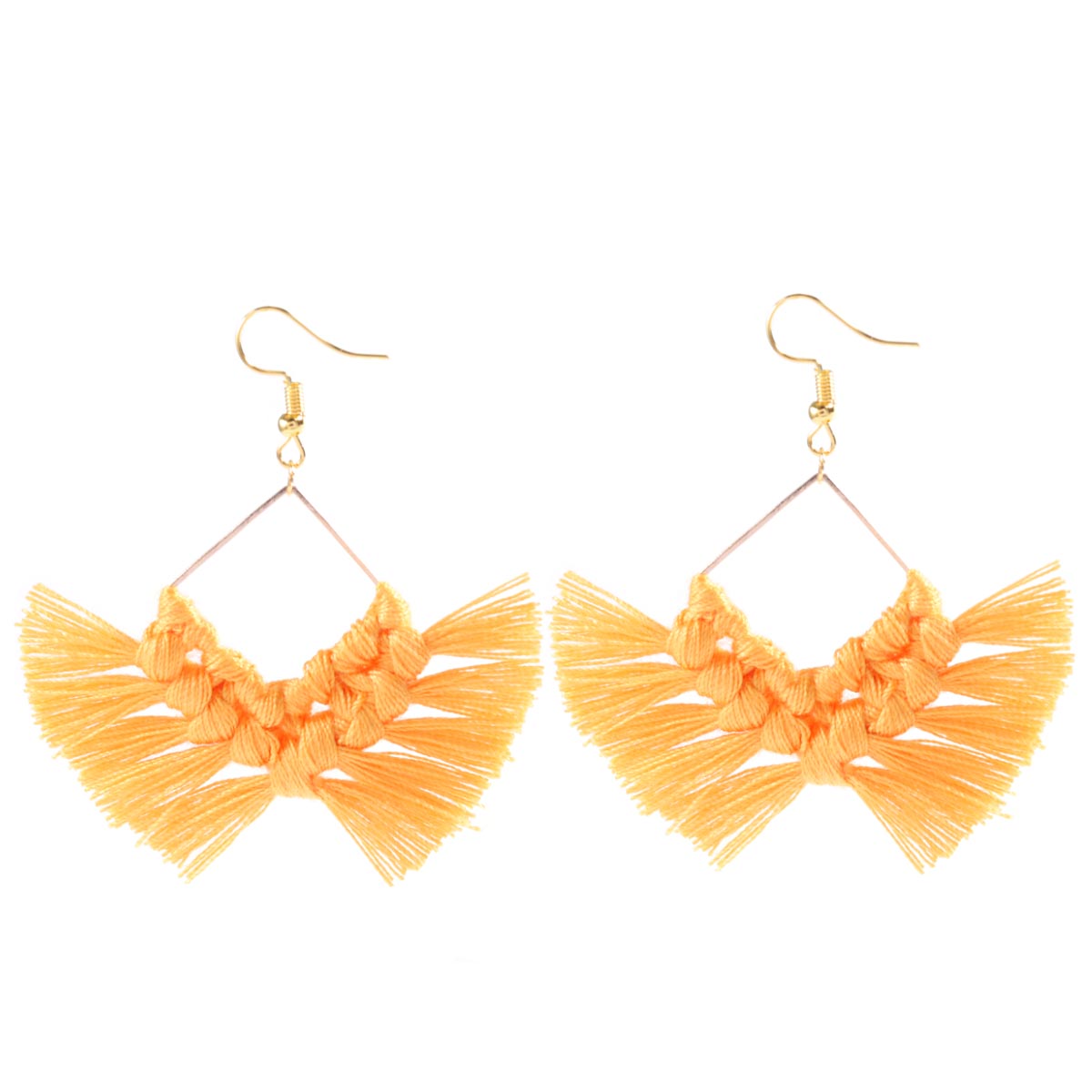 Macrame Feather Earrings