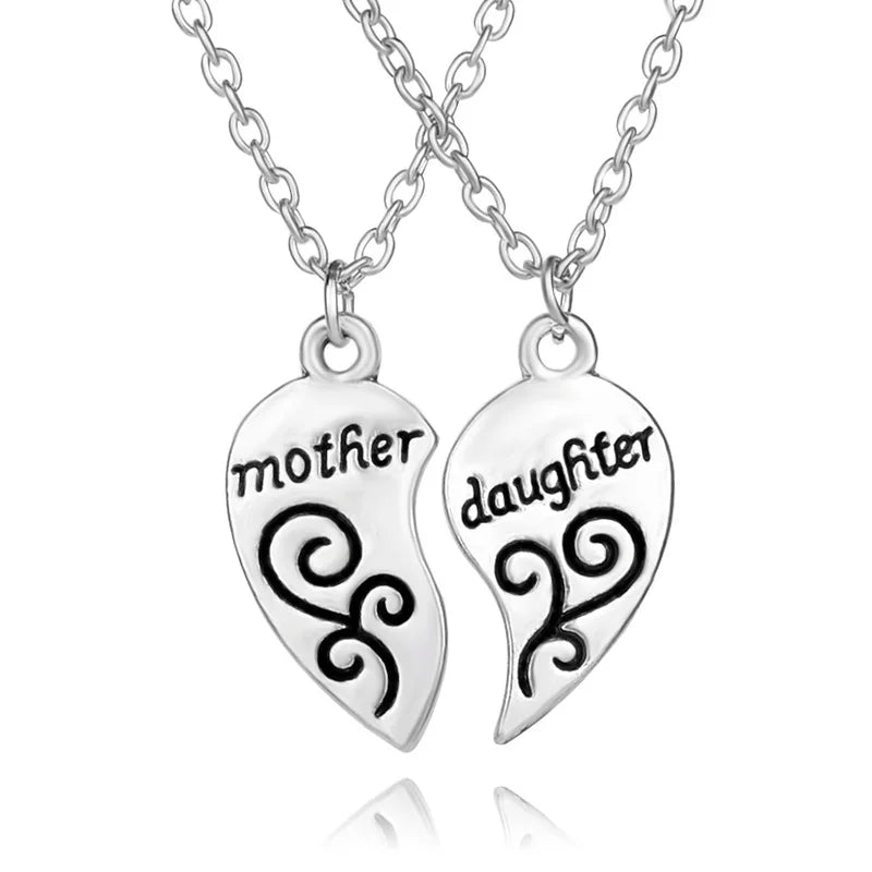 Mother and Daughter Heart Necklace