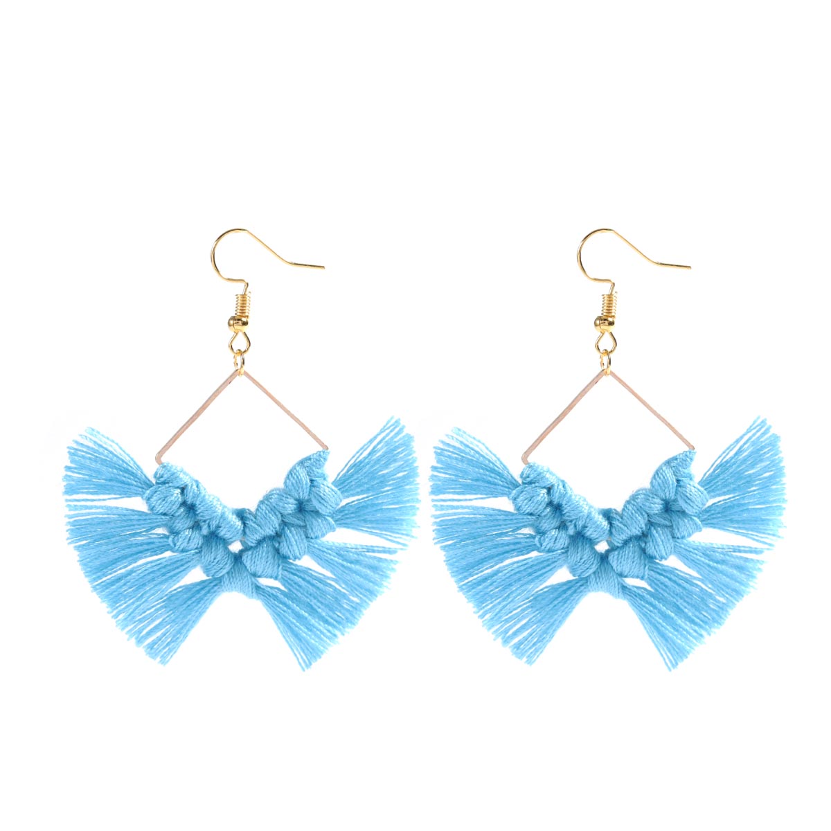 Macrame Feather Earrings