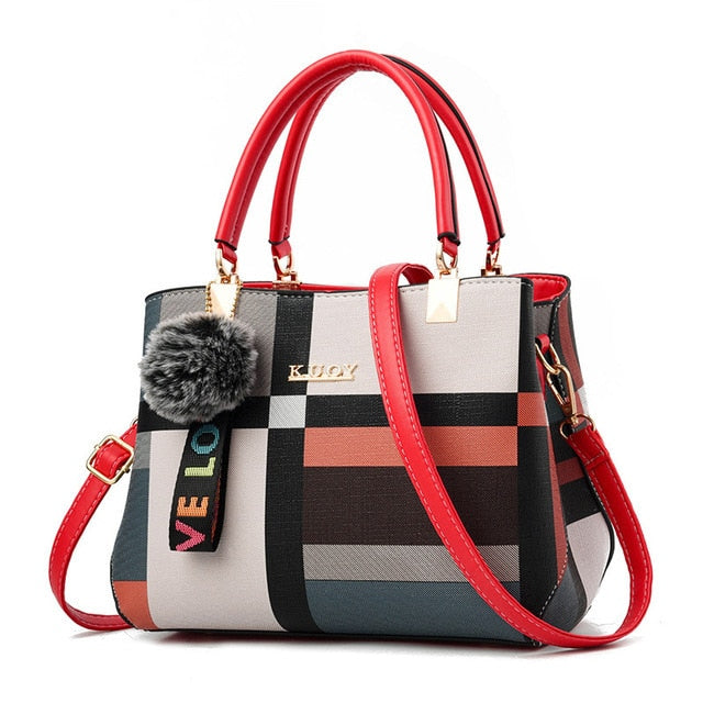 Color Blocks Satchel Handbag