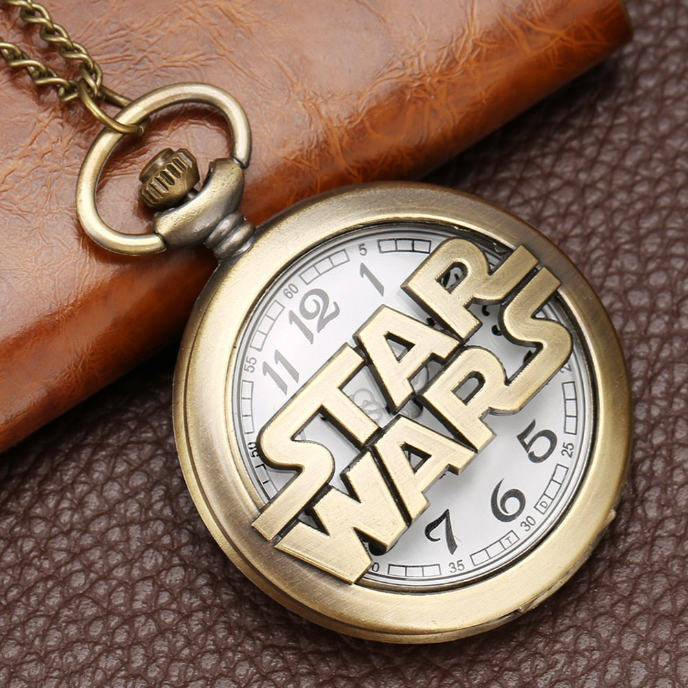 Retro Star Wars Hollow Quartz Pocket Watch