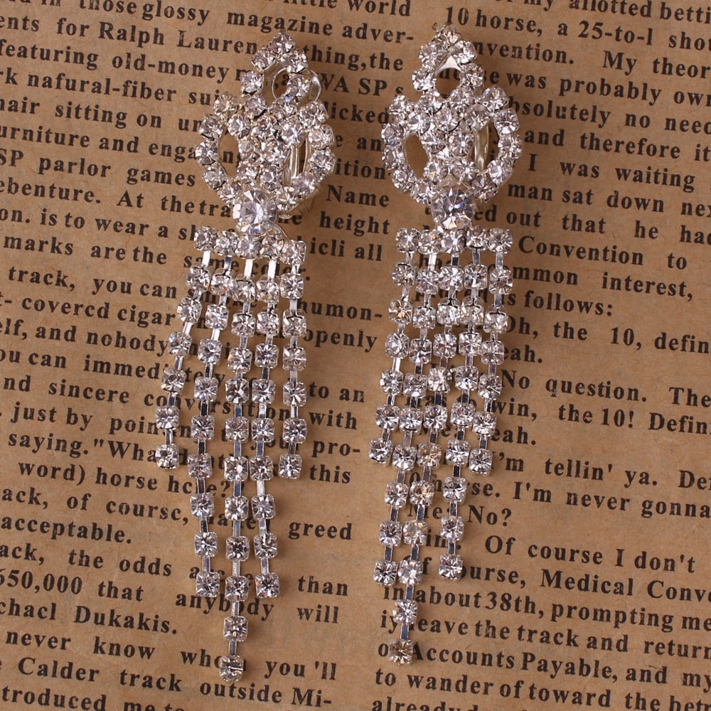 Rhinestone Tassel Earrings