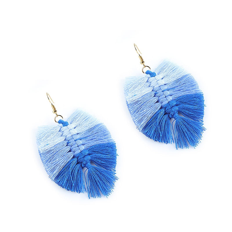 Macrame Leaf Earrings