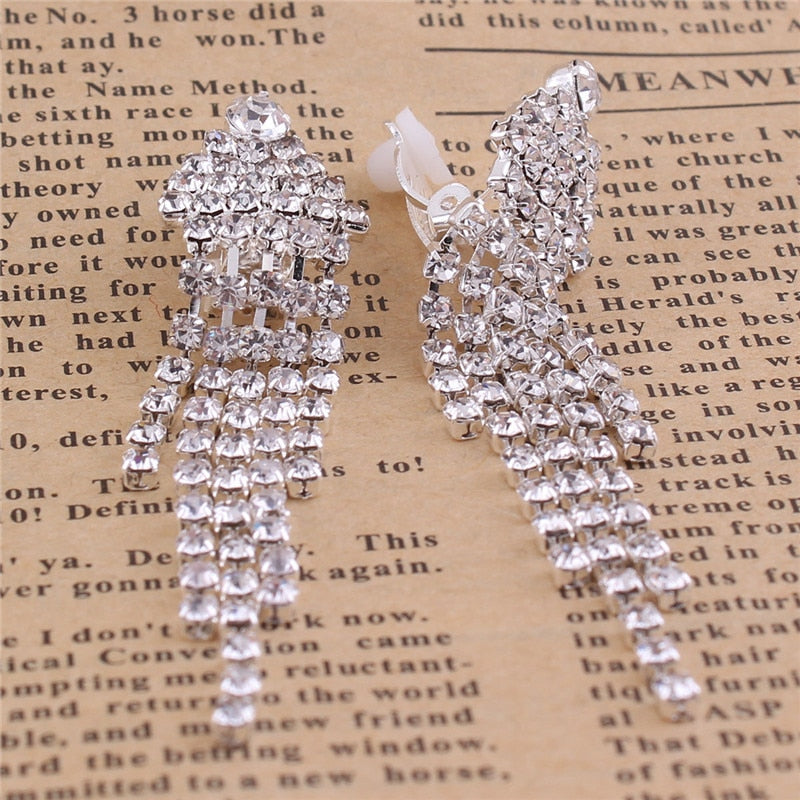 Rhinestone Tassel Earrings