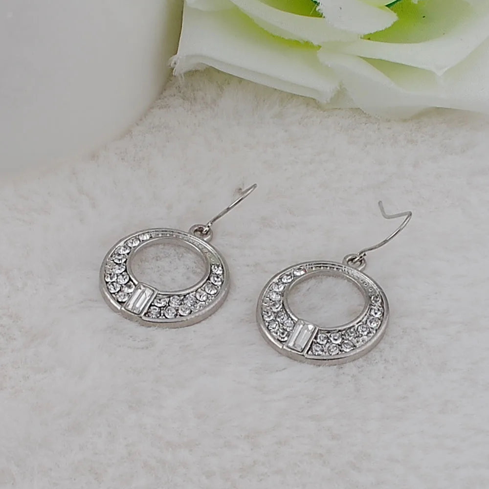 Open Circle Rhinestone Earrings